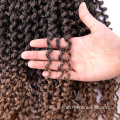 Ombre Curly Senegelese Cabello trenzado con extremos rizados